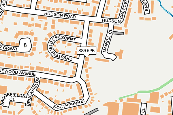 SS9 5PB map - OS OpenMap – Local (Ordnance Survey)