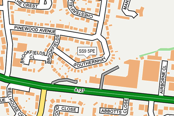 SS9 5PE map - OS OpenMap – Local (Ordnance Survey)