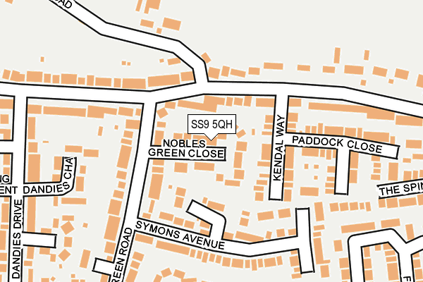 SS9 5QH map - OS OpenMap – Local (Ordnance Survey)