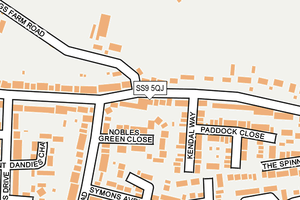 SS9 5QJ map - OS OpenMap – Local (Ordnance Survey)
