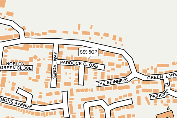 SS9 5QP map - OS OpenMap – Local (Ordnance Survey)