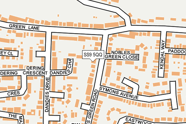 SS9 5QQ map - OS OpenMap – Local (Ordnance Survey)