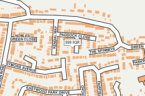 SS9 5QR map - OS OpenMap – Local (Ordnance Survey)