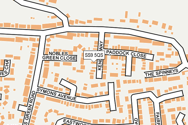SS9 5QS map - OS OpenMap – Local (Ordnance Survey)