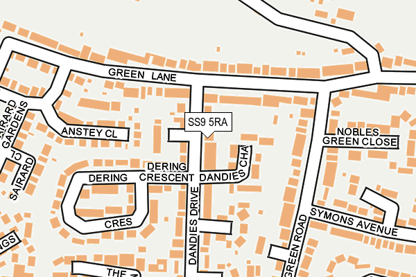 SS9 5RA map - OS OpenMap – Local (Ordnance Survey)