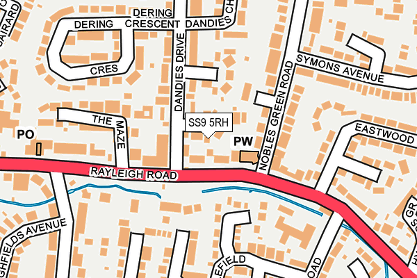 SS9 5RH map - OS OpenMap – Local (Ordnance Survey)