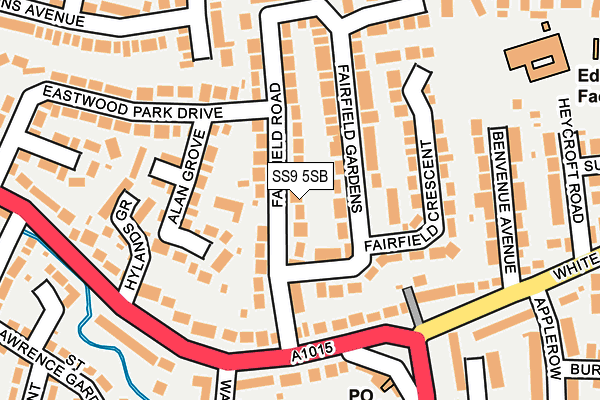SS9 5SB map - OS OpenMap – Local (Ordnance Survey)