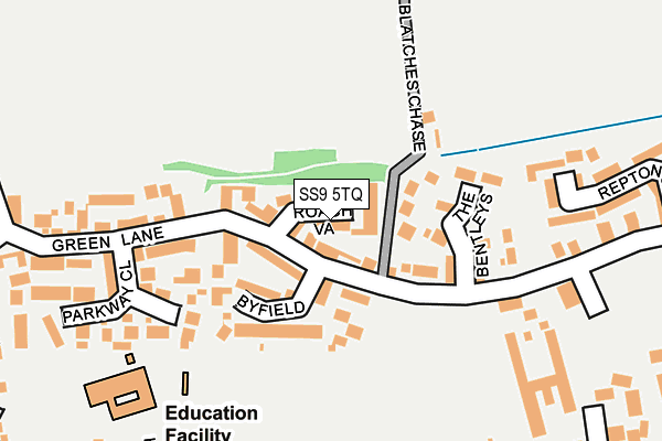 SS9 5TQ map - OS OpenMap – Local (Ordnance Survey)