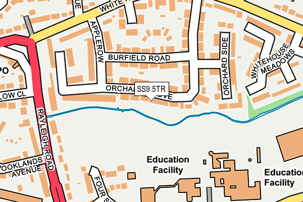 SS9 5TR map - OS OpenMap – Local (Ordnance Survey)