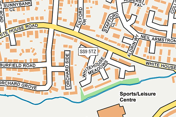 SS9 5TZ map - OS OpenMap – Local (Ordnance Survey)