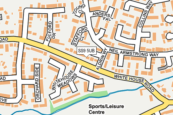 SS9 5UB map - OS OpenMap – Local (Ordnance Survey)