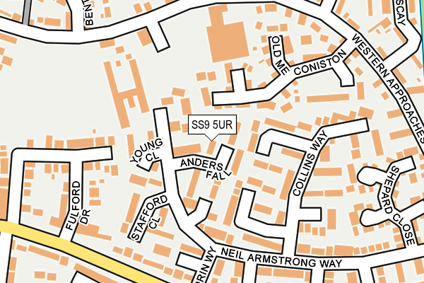 SS9 5UR map - OS OpenMap – Local (Ordnance Survey)