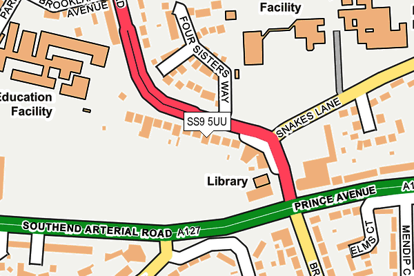 SS9 5UU map - OS OpenMap – Local (Ordnance Survey)