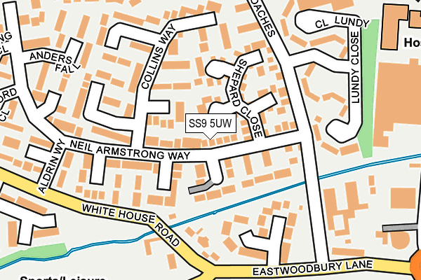 SS9 5UW map - OS OpenMap – Local (Ordnance Survey)