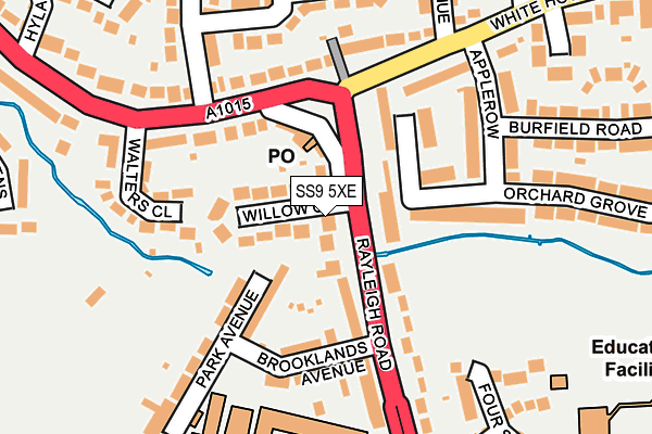 SS9 5XE map - OS OpenMap – Local (Ordnance Survey)