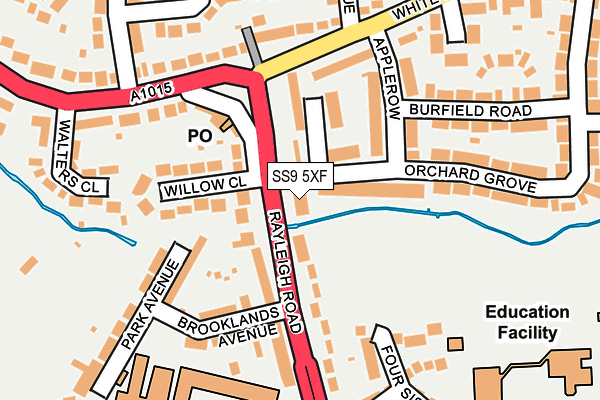 SS9 5XF map - OS OpenMap – Local (Ordnance Survey)