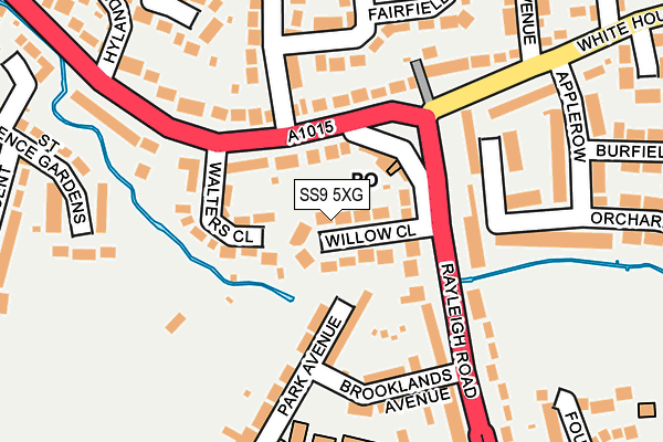 SS9 5XG map - OS OpenMap – Local (Ordnance Survey)