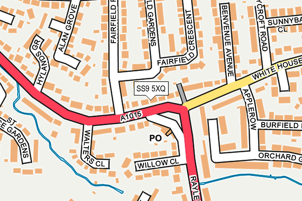 SS9 5XQ map - OS OpenMap – Local (Ordnance Survey)