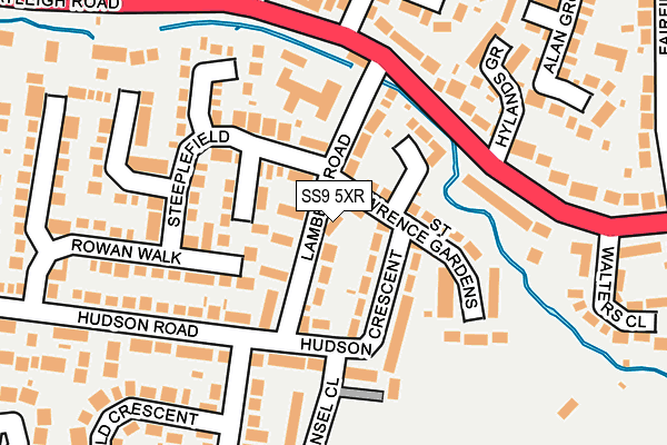 SS9 5XR map - OS OpenMap – Local (Ordnance Survey)