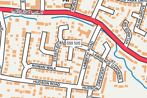 SS9 5XS map - OS OpenMap – Local (Ordnance Survey)