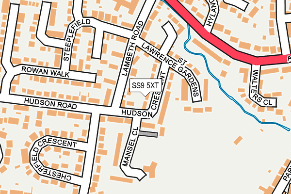 SS9 5XT map - OS OpenMap – Local (Ordnance Survey)