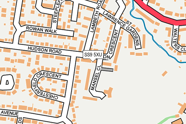 SS9 5XU map - OS OpenMap – Local (Ordnance Survey)