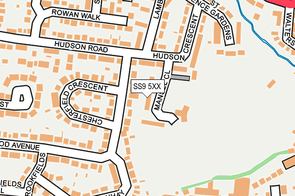 SS9 5XX map - OS OpenMap – Local (Ordnance Survey)
