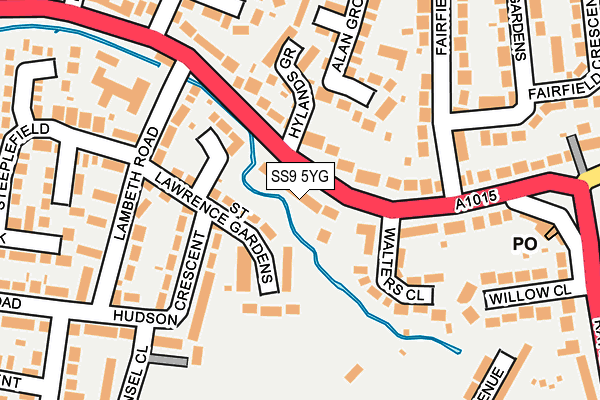 SS9 5YG map - OS OpenMap – Local (Ordnance Survey)