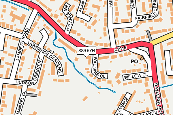SS9 5YH map - OS OpenMap – Local (Ordnance Survey)
