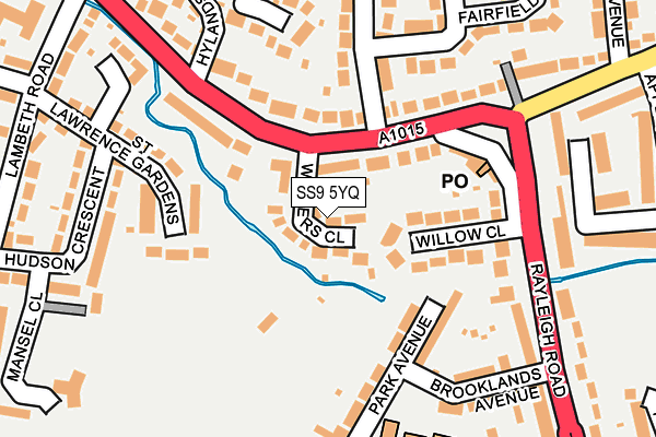 SS9 5YQ map - OS OpenMap – Local (Ordnance Survey)