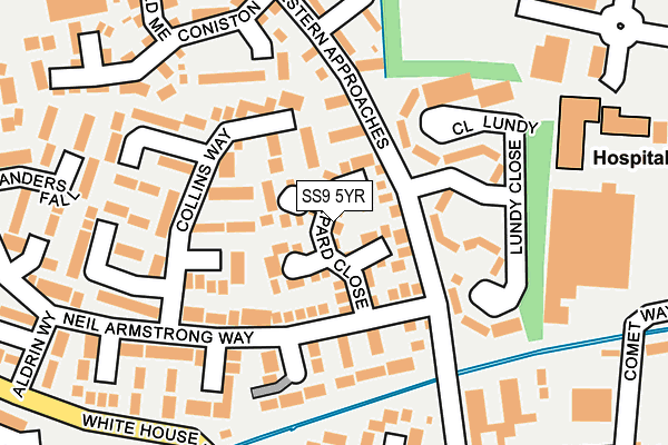 SS9 5YR map - OS OpenMap – Local (Ordnance Survey)