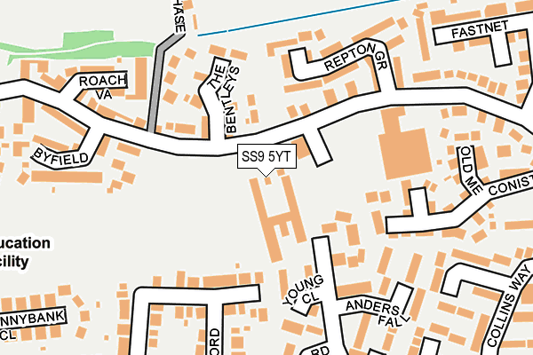 SS9 5YT map - OS OpenMap – Local (Ordnance Survey)