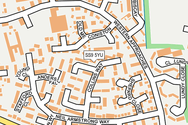 SS9 5YU map - OS OpenMap – Local (Ordnance Survey)