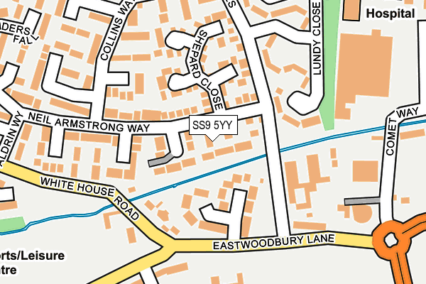 SS9 5YY map - OS OpenMap – Local (Ordnance Survey)