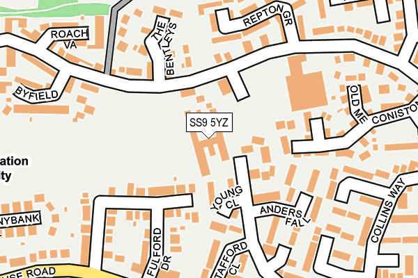 SS9 5YZ map - OS OpenMap – Local (Ordnance Survey)