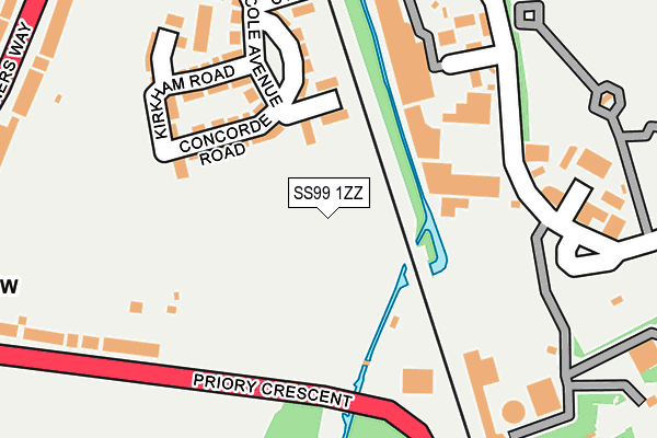 SS99 1ZZ map - OS OpenMap – Local (Ordnance Survey)