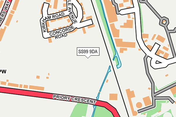 SS99 9DA map - OS OpenMap – Local (Ordnance Survey)
