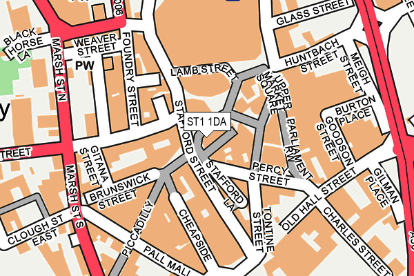 ST1 1DA map - OS OpenMap – Local (Ordnance Survey)