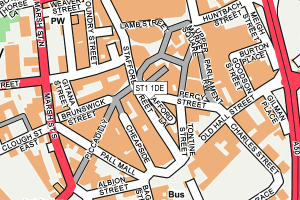 ST1 1DE map - OS OpenMap – Local (Ordnance Survey)