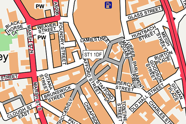 ST1 1DF map - OS OpenMap – Local (Ordnance Survey)