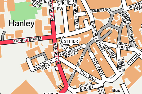 ST1 1DR map - OS OpenMap – Local (Ordnance Survey)