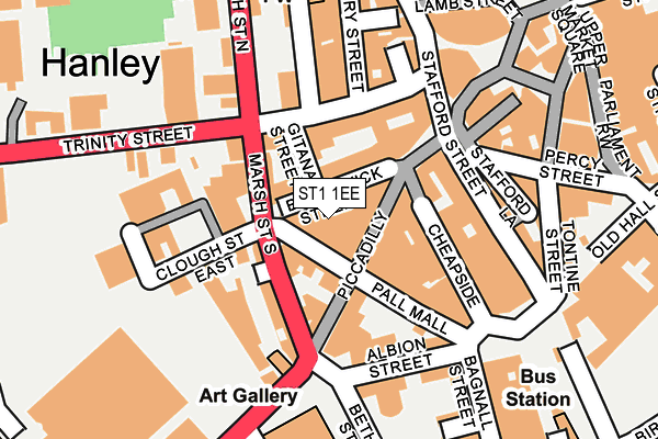 ST1 1EE map - OS OpenMap – Local (Ordnance Survey)