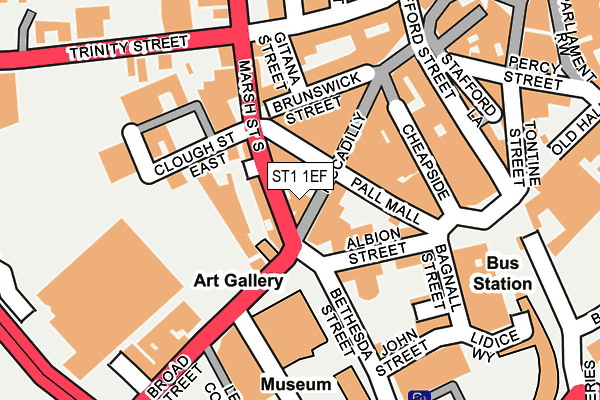 ST1 1EF map - OS OpenMap – Local (Ordnance Survey)