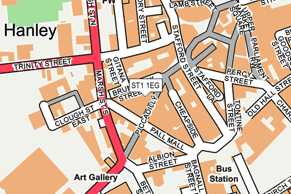 ST1 1EG map - OS OpenMap – Local (Ordnance Survey)