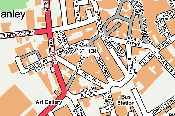 ST1 1EN map - OS OpenMap – Local (Ordnance Survey)