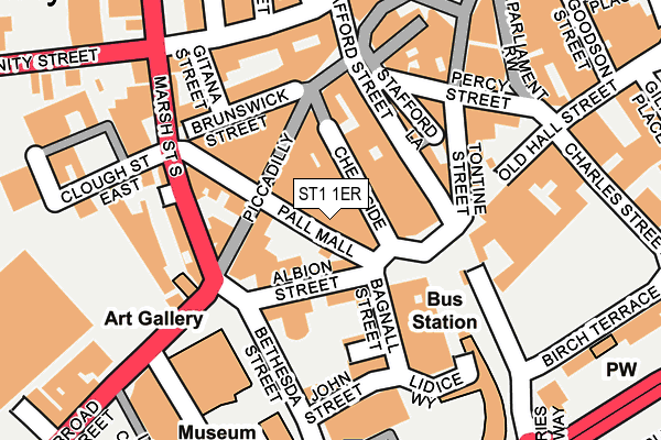 ST1 1ER map - OS OpenMap – Local (Ordnance Survey)