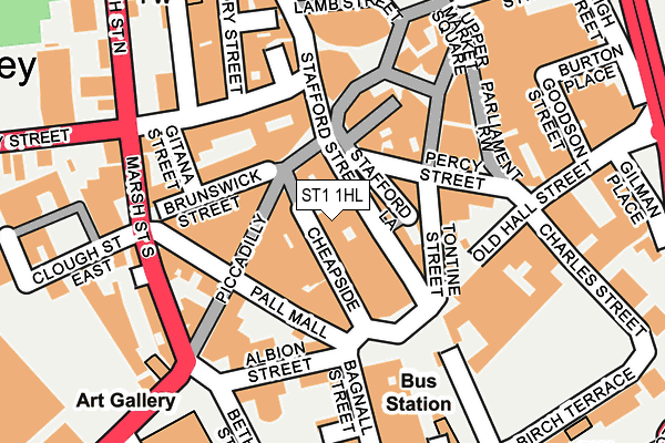 ST1 1HL map - OS OpenMap – Local (Ordnance Survey)