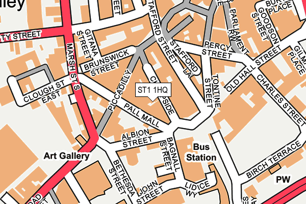 ST1 1HQ map - OS OpenMap – Local (Ordnance Survey)