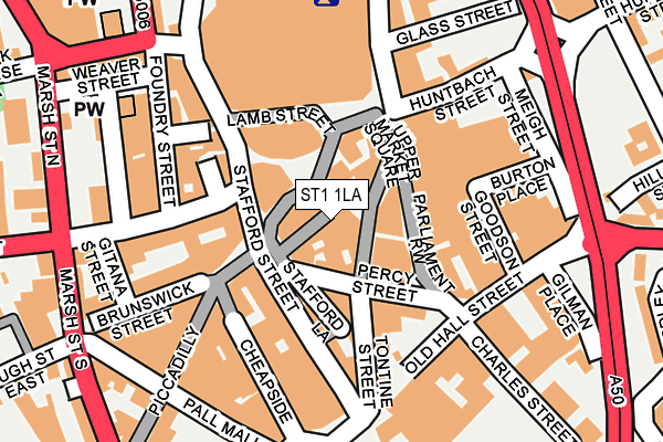 ST1 1LA map - OS OpenMap – Local (Ordnance Survey)