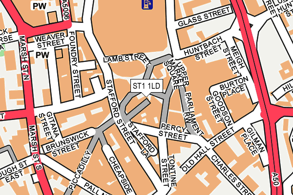 ST1 1LD map - OS OpenMap – Local (Ordnance Survey)